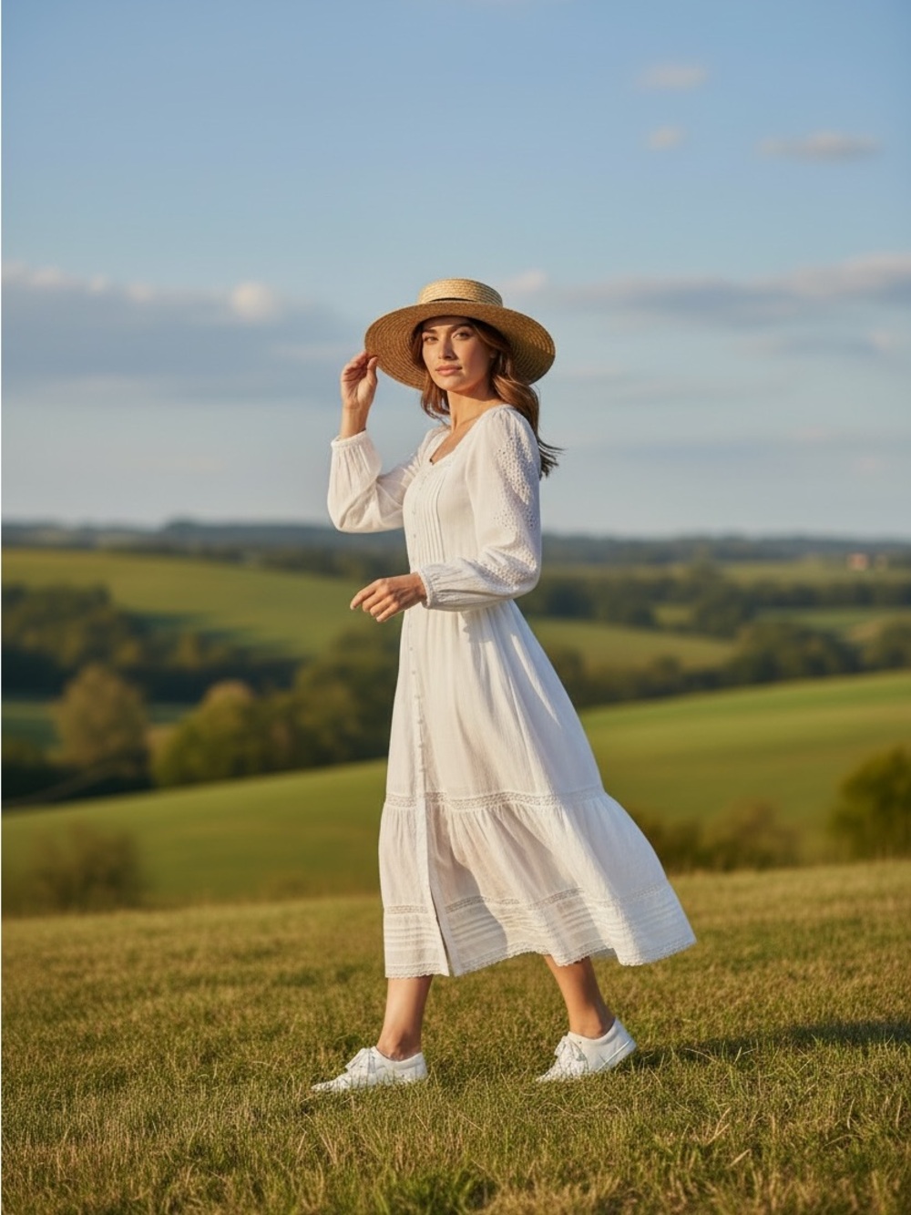 Caroline Constas White Button-Front Maxi Dress with Square Neck - Picture 3 of 8